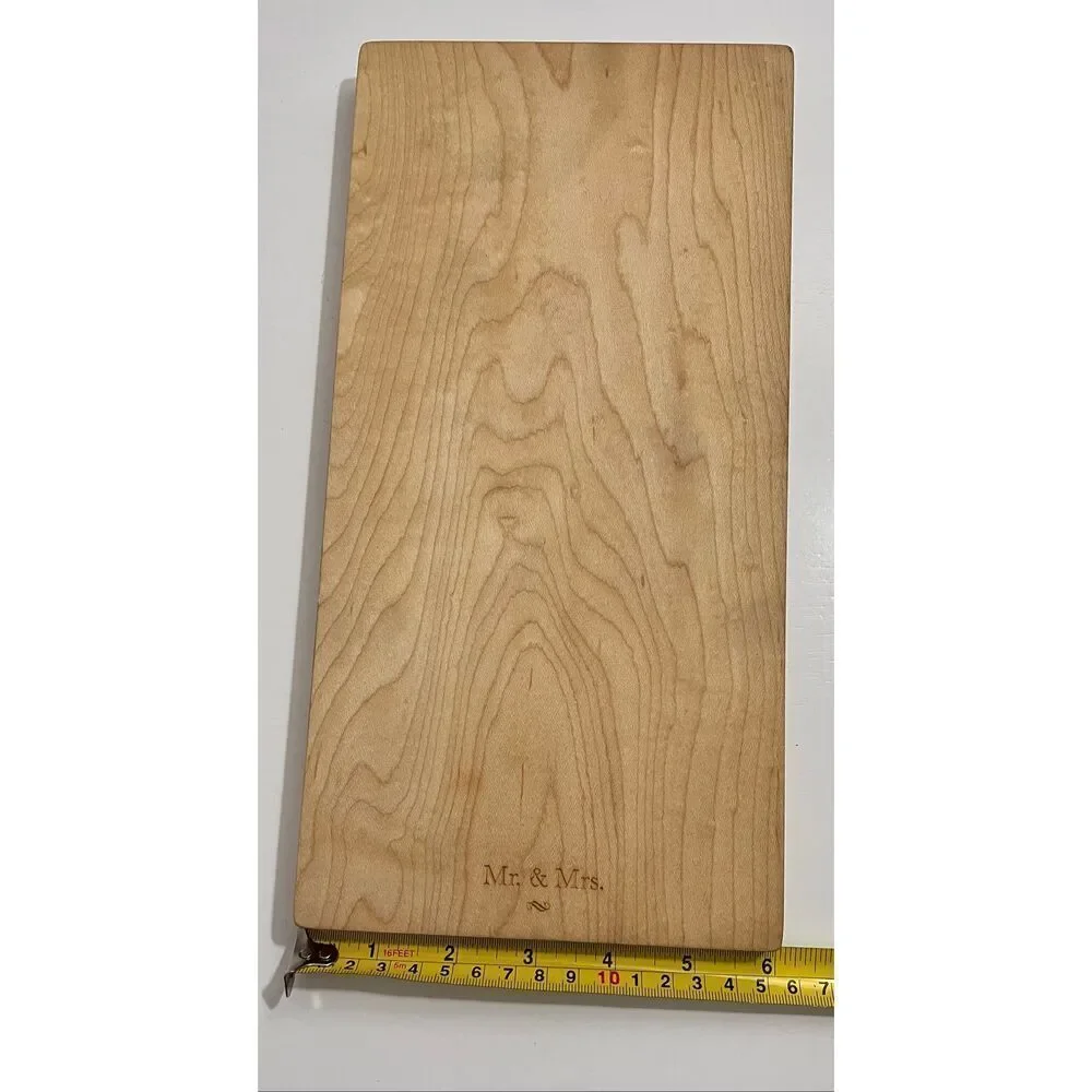 Custom Engraved “Mr & Mrs” Engraved Maple Wood Cutting Board